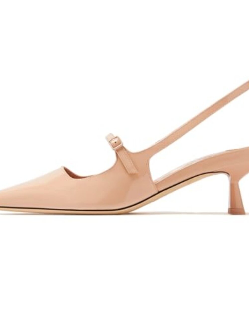 Slingback Kitten Heels Pointed Toe Low Heel Slip On Dress Shoes Buckle Strap
